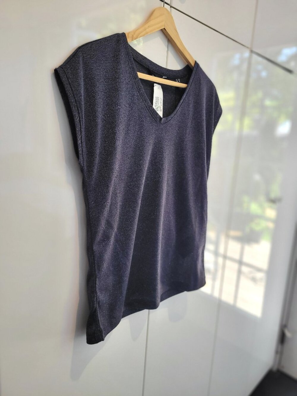 NWT Only ONLSilvery Lurex Top Navy Blue or "Night Sky" Style #15136069 Size S - Picture 5 of 9